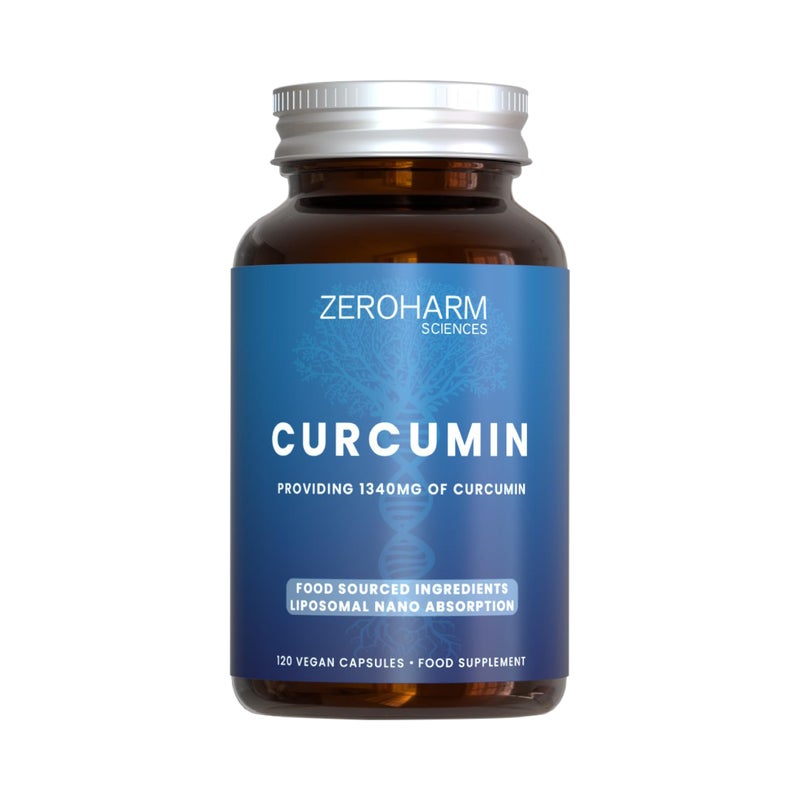 ZeroHarm Liposomal Curcumin 1340mg with Turmeric & Piperine â€“ Joint, Inflammation & Immune Support â€“ Advanced Liposomal Absorption â€“ Powered by Real Food Ingredients â€“ 120 Vegan Capsules